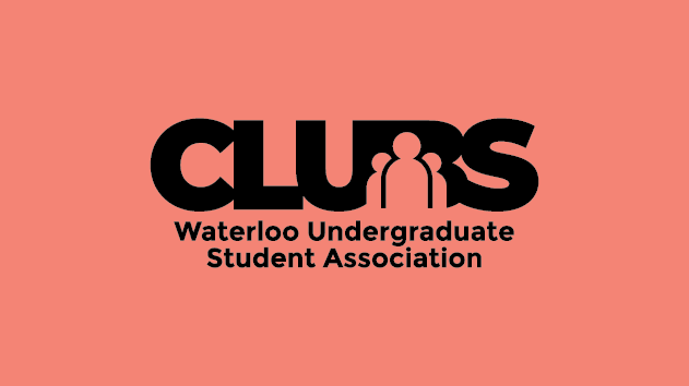 Clubs logo with words "Waterloo Undergraduate Student Association"